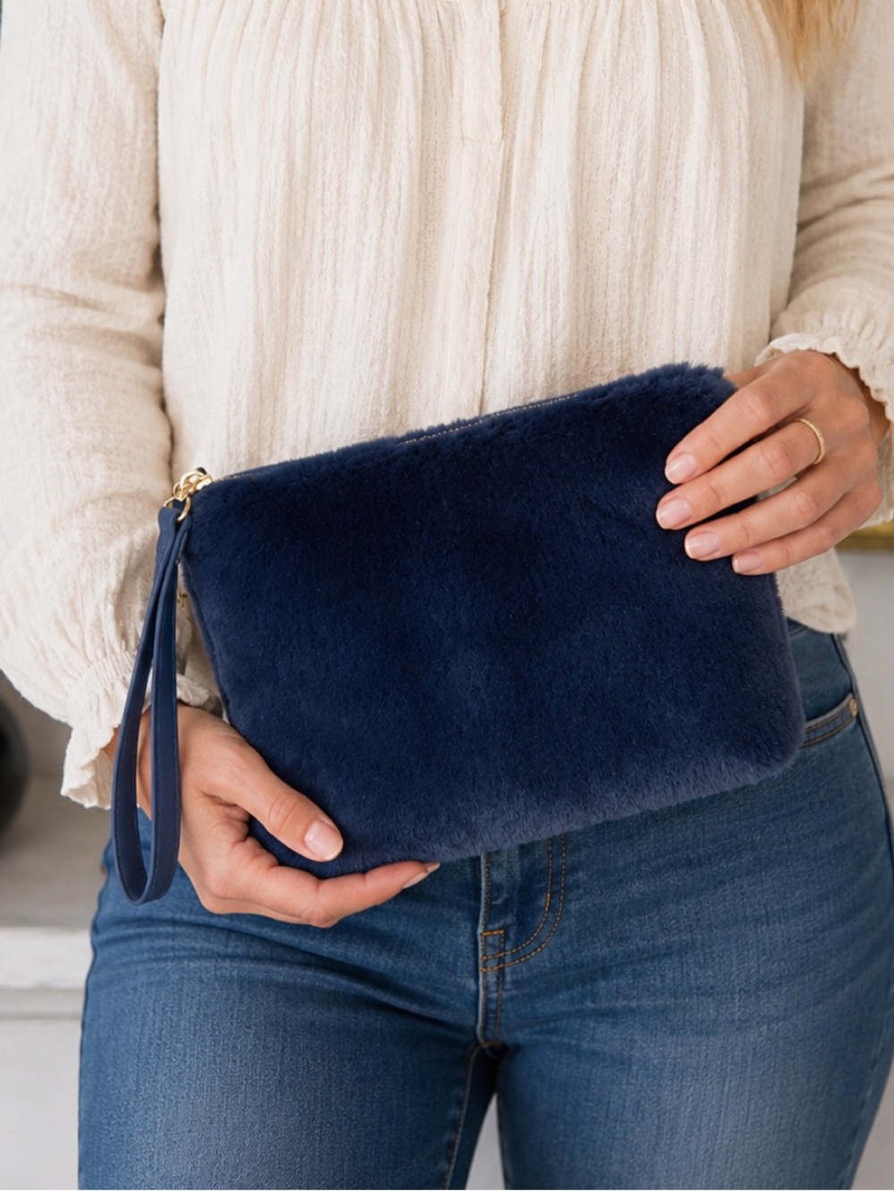 A New Day Wrist Clutch Royal Blue Hand Bag Purse